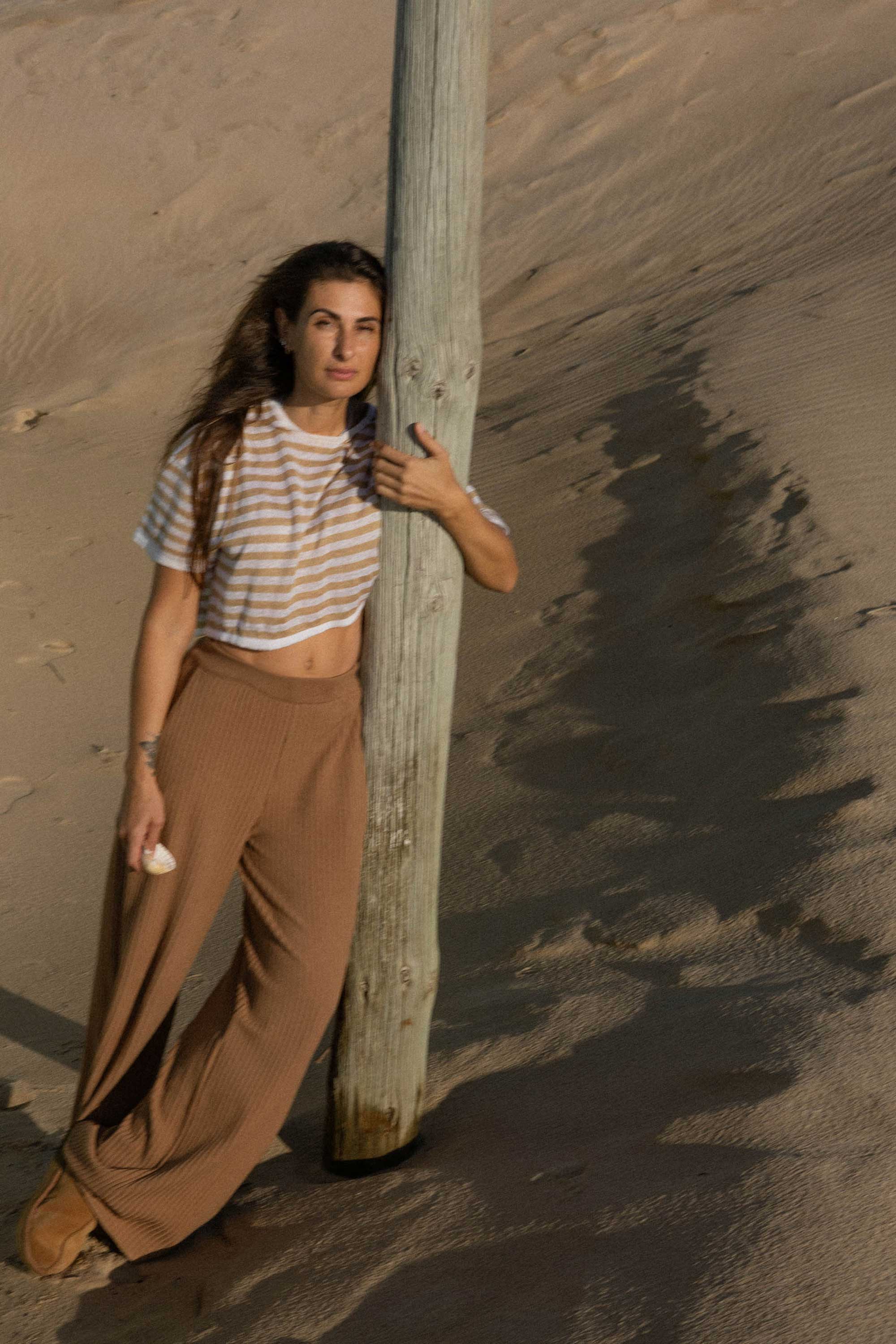 Energia 100% Linen Crop Top Sand *NEW*