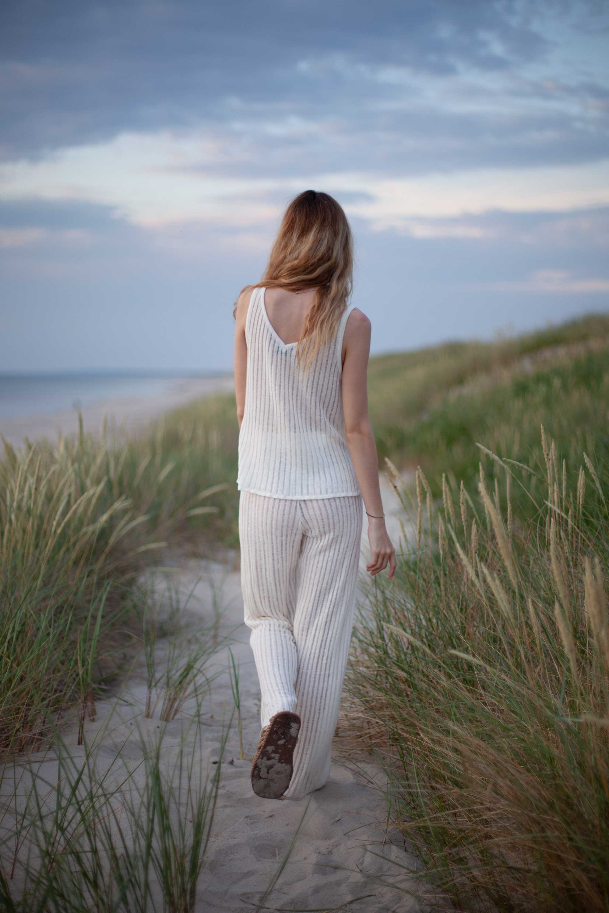 Caldo 100% Linen Tank Top White