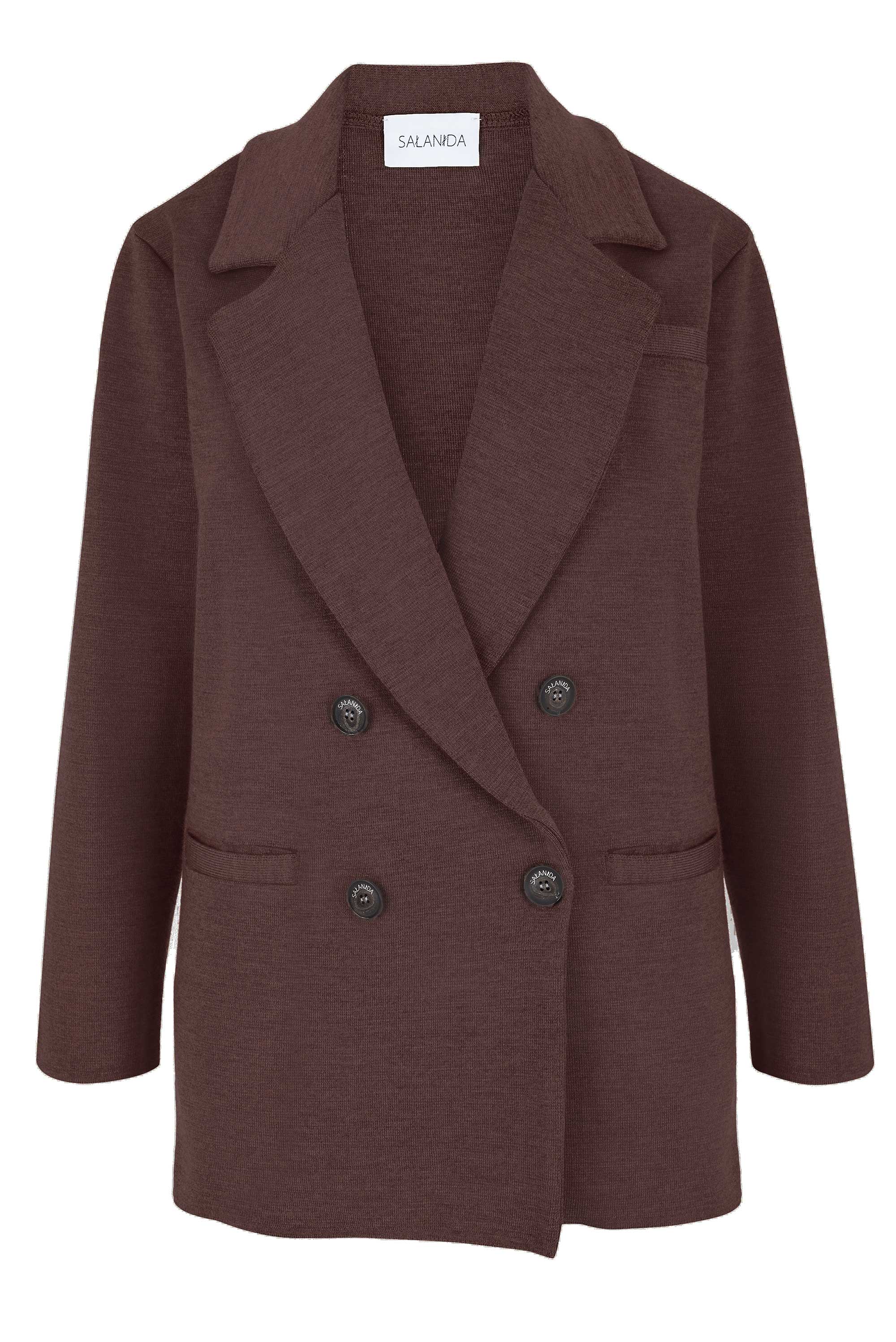 Forza Knitted 100% Merino Blazer Chocolate