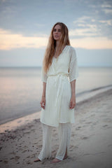 Sole 100% Linen Beach Dress White